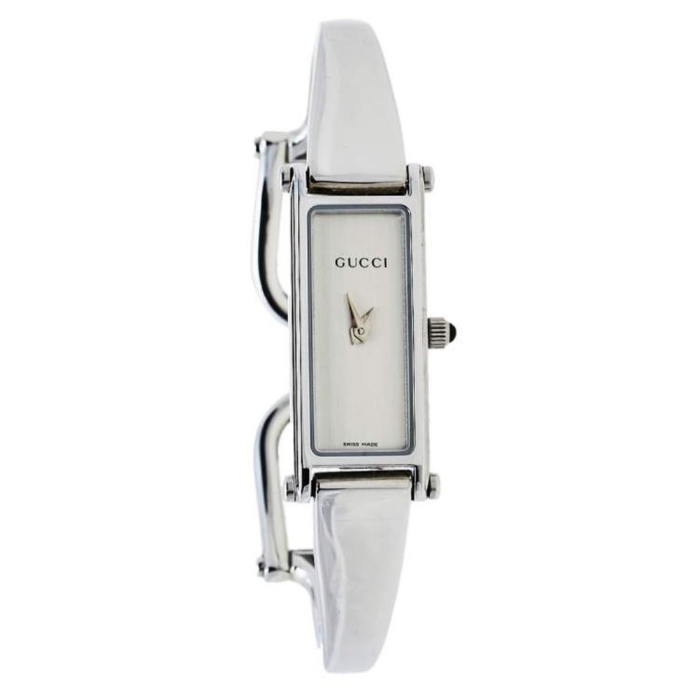 GUCCI Vintage Silver Stainless Steel 1500L Quartz Women's Wristwatch 12 mm